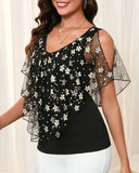 Fashion V-Neck Printed Blouse