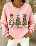 Drop-Shoulder Printed Loose Sweatshirt