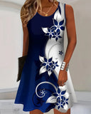 Sleeveless Printed Vest Dress