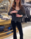 Solid Color Personalized Mesh Blouse