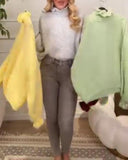 Romantic Loose Sweater with Curved Edges