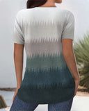 Crossover V-Neck Contrast T-Shirt