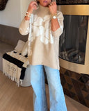 High Neck Floral Print Jumper