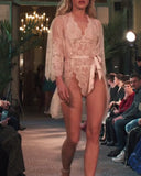 Lace Mesh Sexy Bodysuit & Cover Up Set