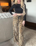 Unisex Leopard-Print Wide-Leg Pants