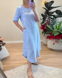 Casual Solid Color Simple Round Neck Dress