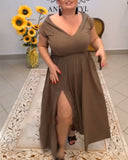 Hooded Waist Slit Casual Dress