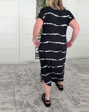 Casual Loose V-Neck Striped Dress