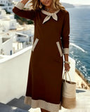 Contrast Plaid Fashionable Dress