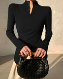 Stand Collar Cross Button Sweater