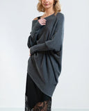 Innovative Asymmetric Draped Knitwear Apparel