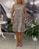Crew Neck Leopard Print Dress
