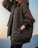 Stylish Hooded Quilted Patchwork Coat