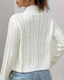 Cable-Knit Zip-Up Coat