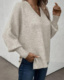 Lantern Sleeve V Neck Jumper