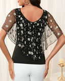 Fashion V-Neck Printed Blouse