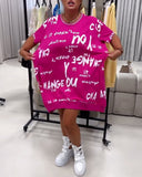 Loose Letter Print Dress