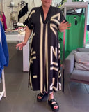 V-Neck Oversized Printed Dress