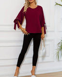 Crew Neck Casual Blouse