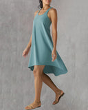 Built In Bra Irregular Sleeveless Vest Dress
