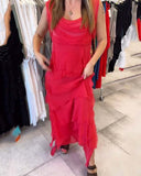 Sleeveless Solid Color Cake Dress