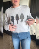 Casual Pullover Crew Neck Animal Print Sweater