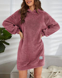 Fashionable Casual And Comfortable Fuzzy Hoodie Dress
