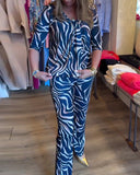 V-Neck Pleated Printed Slim-Fit Suit