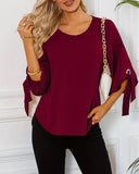 Crew Neck Casual Blouse