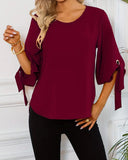 Crew Neck Casual Blouse
