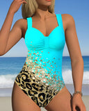 Leopard Print One Piece Swimsuit