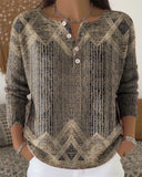 Elegant Button-Down Retro Pullover