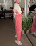 Drawstring Striped Wide-Leg Pants