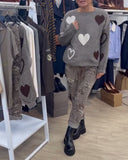 Pullover Casual Heart Print Sweater
