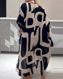 Loose Oversized Graphic Print Dress