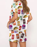 Short-Sleeved Printed Pajama Set