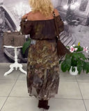 Elegant Floral Print Long Dress