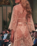 Lace Mesh Sexy Bodysuit & Cover Up Set