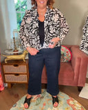 Loose and Comfortable Leaf-Patterned Blouse