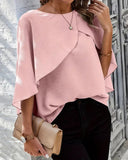 Fashionable Design Round Neck Blouse