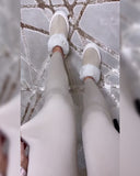 Solid Threaded Ribbed Leggings