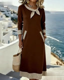 Contrast Plaid Fashionable Dress