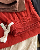 Solid Color Cotton and Linen Drawstring Straight Pants