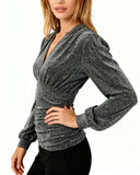 V-Neck Sexy Long-Sleeved Top