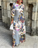 Floral Fashion Square Neck Dress