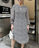 Lantern Sleeve Floral A-Line Dress