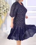 Round Neck Polka Dot Dress