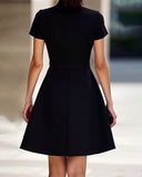 Fashionable Slim Waist Button Front Dress