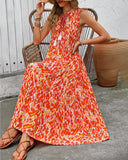 Sleeveless Bohemian Print Dress