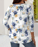 Casual Floral Print Blouse